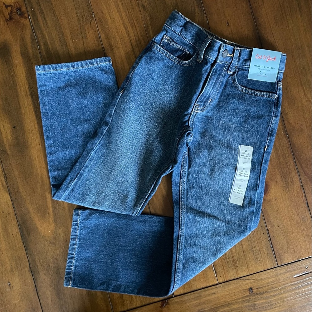 Cat & Jack boys size 8 slim relaxed straight jeans